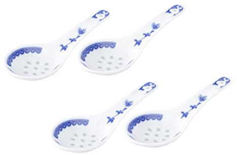 SECFOU 4piezas Cucharas De Sopa De Decorativas De Estilo Japonés Accesorio Para Sopa Porridge y Decoración De Mesa