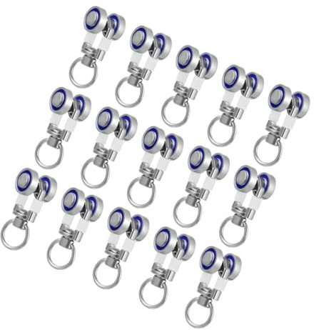 DONFAMDS Rodillos para Cortinas De Techo 15 Piezas Soporte Metálico Rodamientos Rodillos para Riel De Cortina Sistema Deslizante Accesorio para Instalación y Reparación