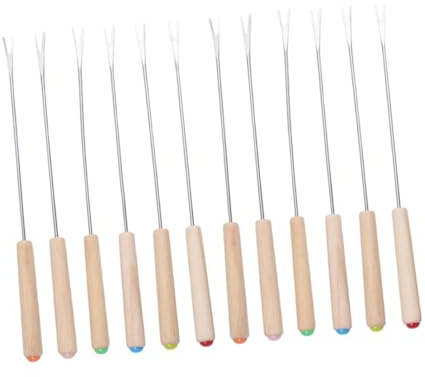 ULTECHNOVO 12pièces Fourchettes à Fondue Acier Inoxydable Avec Manche Pour Chocolat Et Fromage Brochettes Résistantes Chaleur