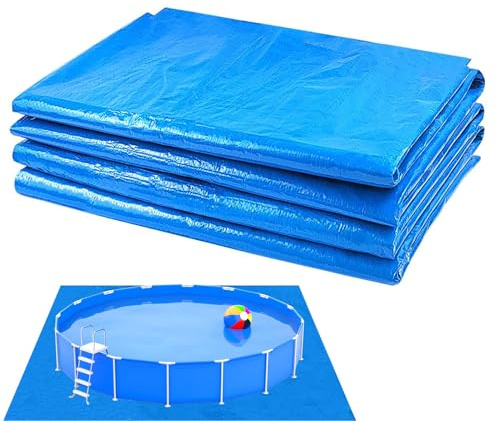 Pool Bodenplane – Quadratische 274/335/396/488cm Bodenmatte, Poolunterlage für Bodenschutz, Punkturschutz und Langlebigkeit, Außen Pool Zubehör