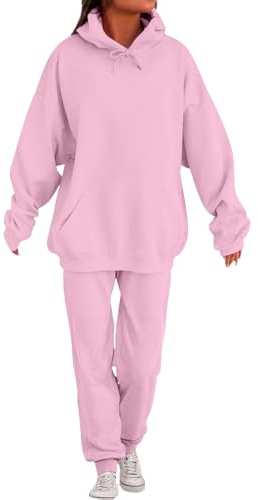 SCBFDI Tuta Donna Eleganti, Completo Palestra Donna, Due Pezzi Autunno Manica Lunga Taglia Grossa Top E Pantaloni Sportivo Stile di Strada Adatto più Morbido