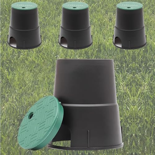 Coperture rimovibili per valvole irrigatori da 25,4 cm, confezione da 4 pezzi, protezione rotonda per irrigazione per giardino, prato e cortile, durevoli e resistenti alle intemperie