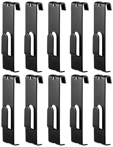 10 robuste Metallgitter-Haken, glatte schwarze Oberfläche, korrosionsbeständige Aufhänger, Wandmontage, Display-Gitter, Wand