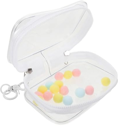 Beaupretty Transparent Liten Dockväska med Nyckelring Dragkedja Hög Transparens för Samlarfigurer och Mjukisdjur Bärbar Organiserare för Förvaring och Visning Små Leksaker