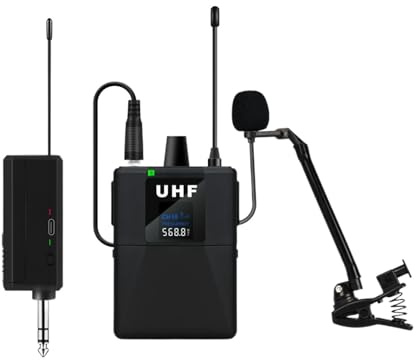 Saxophone Trompette Trombone Taille Revers Microphone Sans Fil Instrument Micro Enregistrement Professionnel Performance Extérieur(SAX-1MIC)