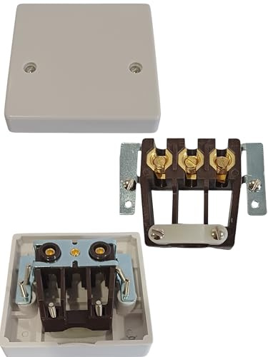 Cooker Outlet, 45 AMP, White Stylish Curved, Connection Unit,10MM Cable