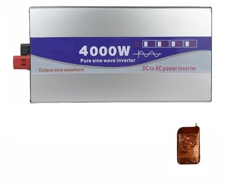 Power Inverter Inverter Solare 4000/5000W A Onda Sinusoidale Pura Potenza DC12V 24V A AC220V Tensione 50/60HZ Convertitore Caricabatterie USB(48V,120V(60HZ) Uni,4KW Rem)