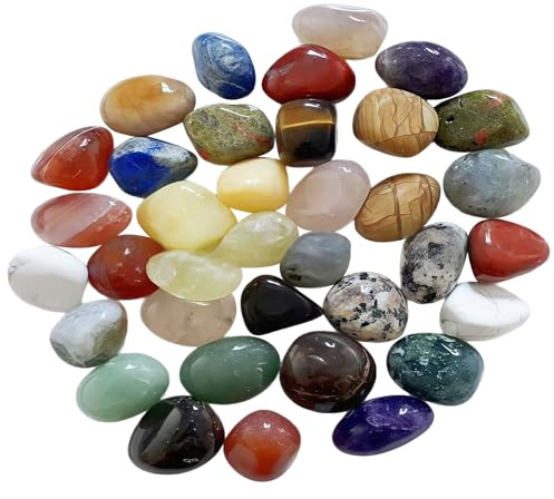 500g Edelstein Set 2-3cm, Natürliche Trommelsteine Bunte Edelsteine Mix Halbedelsteine Mischung Bunter Edelsteinen Set GroßSteine für Dekosteine Schatzsuche Glückssteine Heilsteine