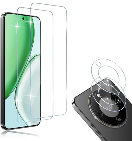 HidWee Protector de Pantalla para Honor Magic 8 Lite, 2+2 Piezas Cristal Templado y Protector de Lente de Cámara, 9H Dureza, HD Anti-Arañazos, Capa Oleofóbica Antihuellas, Sin Burbujas