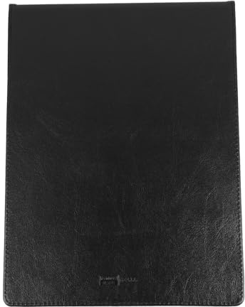 WOONEKY Porte-documents Cuir PU avec Pince Rigide Chemise Cartonnée Légère pour Organiser Dossiers et Planche à Clip Pratique pour Écriture et Dessin Format Portable Noir