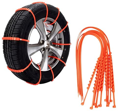 GAENZA Catene Antiscivolo Universali per Camion E Suvs - Fascette Antiscivolo Portatili in Plastica per Cavi Catene Antiscivolo, Cavi per Ruote per La Guida Invernale su Strade Innevate,A,10PCS