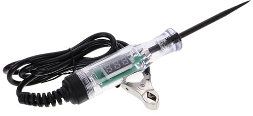 NOLITOY Tester di Tensione Digitale per Auto 6-24v con Lampada e Sonda, Tester per Circuiti Automobilistici e Camion, Strumento Portatile per Diagnosi e Manutenzione Elettrica