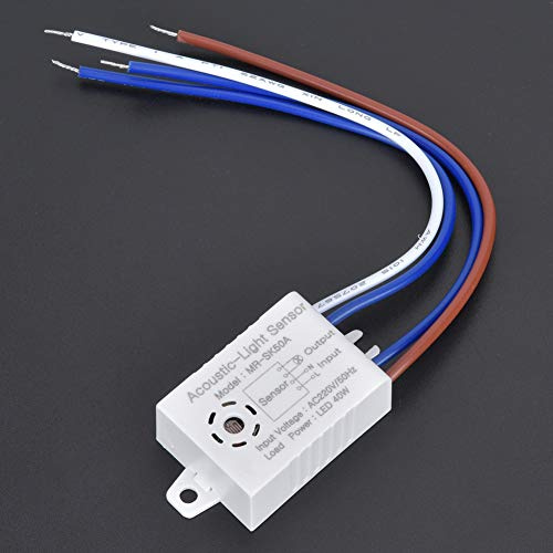 Generic 5st LED-ljud- och Ljuskontrollbrytare Hög Känslighet Energibesparande för Korridorer och Trappor Vit 43x28x16mm