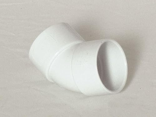 Solvent Weld White 50mm (56mm) Waste Pipe 45 Degree Bend - Pack of 5