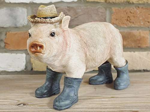 giftwarez Vintage Resina Home Garden Pig Animal Scultura Statuina Statua Grande Ornamento E
