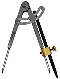PAULIMOT Anreißzirkel 150 mm mit Bleistifthalter und Anreißnadel