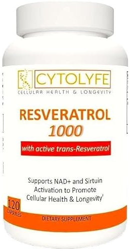 Resveratrol 1000mg Trans-Resveratrol + Quercetin Sirtuin Activator Boosts NAD Levels 120 Capsules 2 Month Supply