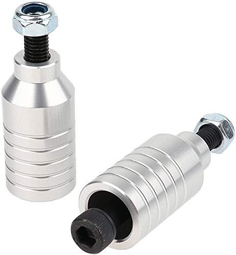 Tuoservo Stunt-Scooter Pegs Set mit Stahl-Achsbolzen Scooter Montagezubehör 2 Stück (Silber)
