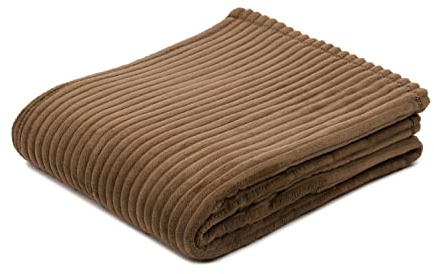 Gözze - Kuschelweiche Kuscheldecke, Feine Cord-Optik, 1040g/Stück, 150 x 200 cm - Taupe