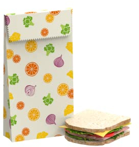 Nuts Bolsa de almuerzo de cera de abejas, 18 x 26 cm, bolsa para sándwich y aperitivos, paño de cera de abejas, embalaje sostenible de alimentos y llevar