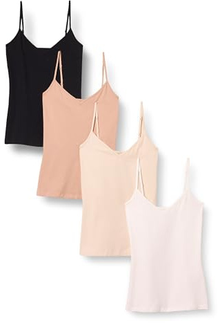 Amazon Essentials Mujer Camiseta Interior Ajustada de Punto con Cuello de Pico (Disponible en Tallas Grandes)