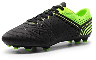 DREAM PAIRS Zapatillas de Fútbol Hombre Calzado de Fútbol para Hombre Botas de Fútbol Zapatos de Fútbol Tacos Fútbol Deporte Spike Negro/Verde Fluo 160859-M-E Talla 41 (EUR)