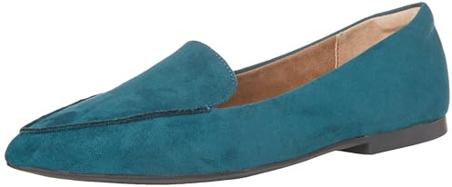 Amazon Essentials Women's Loafer Flat, Dark Turquoise Microsuede, 7.5