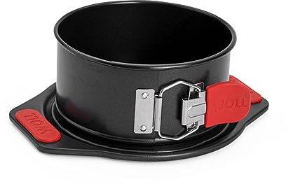 Woll Bakeware Molde desmontable de 14 cm de diámetro, con base antigoteo, bloqueo rápido y asas de silicona resistentes al calor hasta 230 °C, sin PFAS, revestimiento antiadherente de dos capas