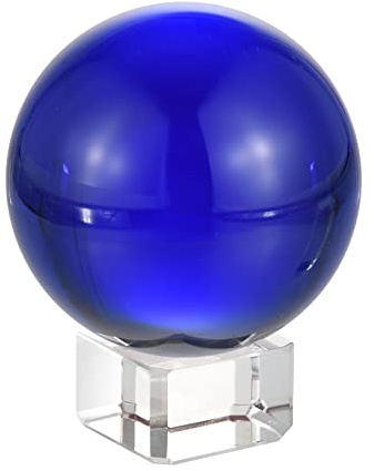 PATIKIL Cristallo Sfera 50mm/2 K9 Cristallo Decorative Scuro Blu | 1 Set, con Confezione Regalo e Cristallo Cavalletto, per Fotografia Ufficio Decorazione