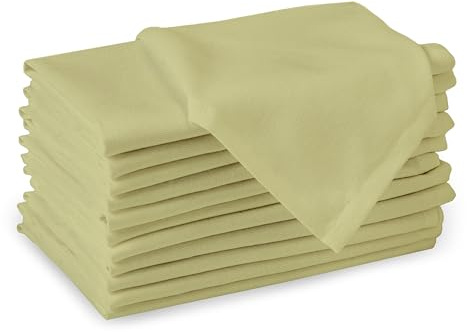 Encasa XO Stoffservietten Baumwolle, 180 GSM 43x43 cm | Salbeigrün, Saugstark & Strapazierfähig | Waschbar & Wiederverwendbar | Tischdeko, Hochzeit & Alltag | 12er Set
