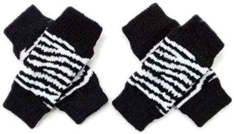 Porceosy 4 Stück/Set Winter Haustier Hund Beinsocken Zebra Leopard Punkte Druck rutschfeste Beinstulpen