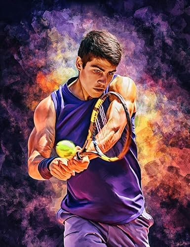 SECOLI Carlos Alcaraz von Spanien Tennis Fan Kunst Geschenk Leinwand Poster Dekorative Malerei Wandkunst Bild Druck Moderne Dekor 40 x 60 cm