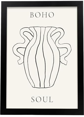 Nacnic Amphore Feuille. Dans Vases spirituels Affiche. Tableaux décoratifs esthétiques pour votre salon, chambre, maison Tailles A3 avec des cadres noirs