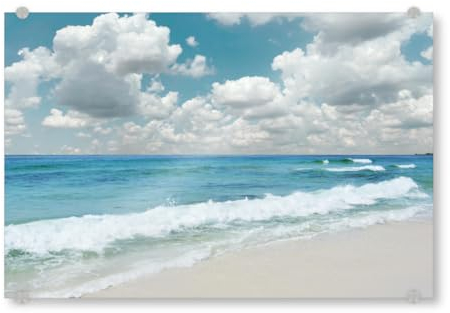 artboxONE Acrylglasbild 90x60 cm Reise/Strand und Meer Strandglück Bild hinter Acrylglas - Bild Strand küste Meer