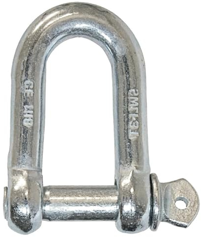 Bricoloco Grillete recto galvanizado cincado con cabeza pasador estándar para sujección y amarre seguro en múltiples aplicaciones (M 6 - Pack 10 uds.)