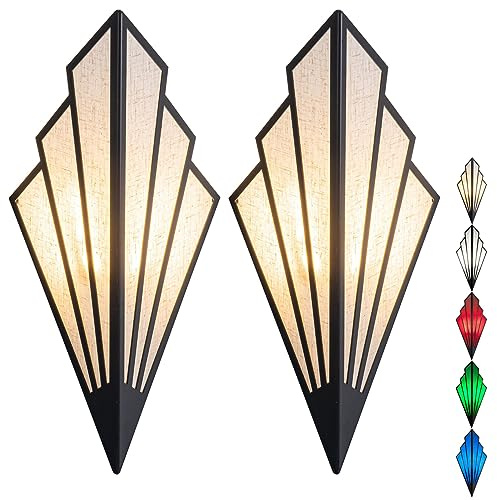 Set Of 2 Battery Operated Wall Sconces Lights,Indoor not Hardwired,Rechargeable Wireless Wall Light With Remote Control Dimmable,Farmhouse Wall Lamp,For Bedroom Mirror Living Room( Color : Black )