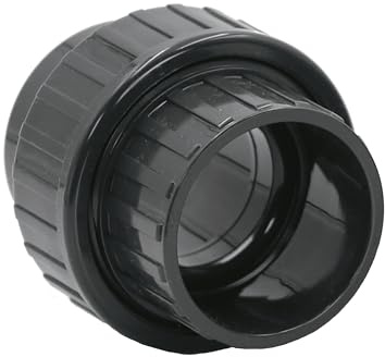 HAF 1x PVC Fittings Verschraubung mit 63mm | Klebemuffe x Klebemuffe | Adapter aus grauem PVC-U | PN16 für PVC Rohr, Poolfitting, Schwimmbad, Poolverrohrung, Druckleitung, Rohrleitung & Teich