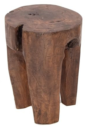 DESIGN DELIGHTS RUSTIKALER BAUMSTAMM HOCKER Log | 41x29x29 cm (HxBxT), Altholz, braun | Sitzhocker