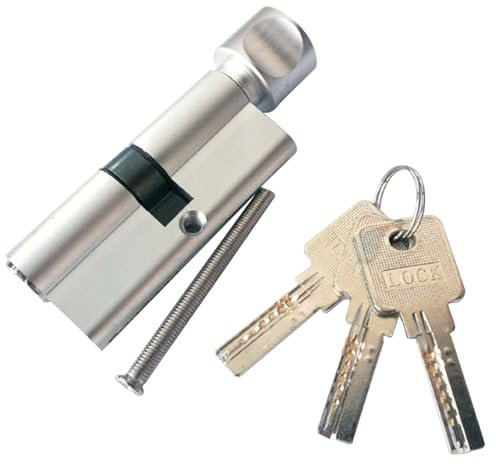 35T/35 Euro Cylinder Lock, Euro Door Barrel Lock with 3 Keys, 70MM Anti-Drill and Anti-Pick Door Lock with Key to Ensure High Security for Wooden UPVC Doors