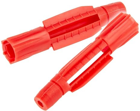 tecuro Hohlraumdübel Knotendübel 10,0 x 60 mm - 50 Stück - Universaldübel für Beton, Vollstein, Hohllochziegel, Hohlblockstein, Porenbeton, Gipskartonplatte, Gipsfaserplatte - Kunststoff rot