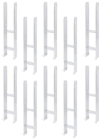 Alberts 203917 10er-Set H-Pfostenträger | feuerverzinkt | lichte Breite 101 mm | Gesamthöhe 600 mm | Materialstärke 5 mm