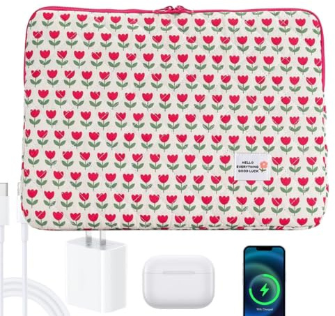 Bonita Funda para Laptop, Bonita Funda Protectora para portátil de 14 Pulgadas, para Interiores y Exteriores, Organizador Multifuncional para Sala de Estudio, Viajes