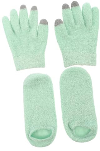 ANDRESLAD Touchscreen Gelhandschuhe Vollfinger Feuchtigkeitsspendende Spa Handschuhe Aus Weichem Material Einheitsgröße Für Damen Und Herren Mit Passendem Spa Gel Socken Satz Für Hautpflege