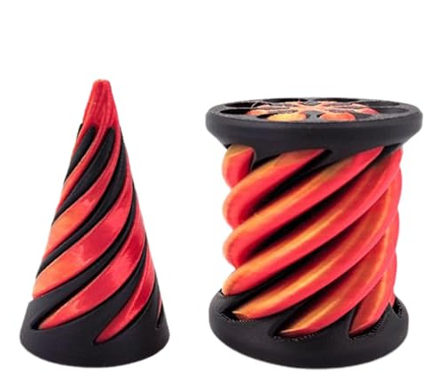 Spiral Cone 3-D Printed Fidget Toy, Impossible Cone, Thread Illusion Pyramid Display Statue, Thread Illusion Fidgets Toys,Stress Relief Cool Gadgets Desktop Decorations Toy(2/4Pack)