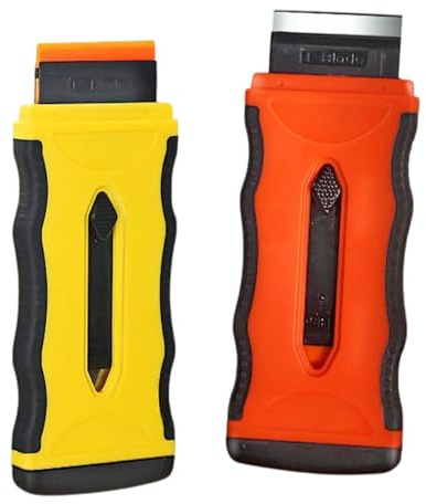 2Pcs Double-Ended Cleaning Scraper, Non-Scratch Multi-Surface Scraper Tool for Oven Door, Stove, Hob and Window