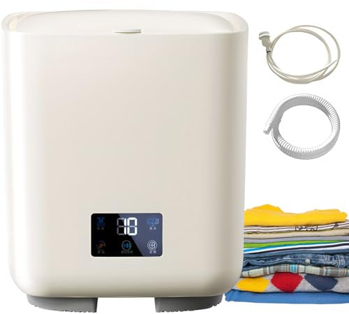 Lavatrice Portatile, Lavatrice Compatta da 7 Litri, Lavatrice e Asciugatrice Automatica 4 in 1, Cambio Automatico dell'Acqua e Disidratazione Automatica Dopo Il Lavaggio