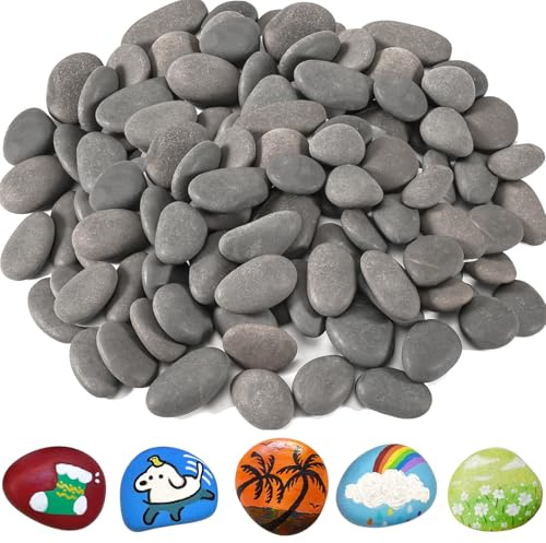 Joycabin 100 Stück Steine zum Bemalen, 2-3 cm Flache Steine zum Bemalen, Dekosteine Naturstein Natürlicher Flussstein DIY Aquarium Deko Steine für Bunte Malerei und Dekoration Blumentöpfen