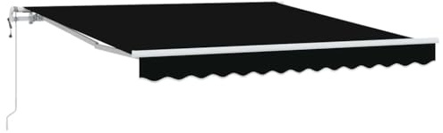 vidaXL Toldo retráctil automático Negro 350 x 250 cm, Sombra Que ajustas para el balcón y Patio, Cubierta de toldo motorizada para el jardín, Resistente al Mal Tiempo, Ideal para Casas Modernas