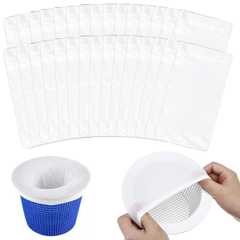 30 Pièce Chaussette Skimmer Piscine - Prefiltre Skimmer Piscine Pool Skimmer Socks Réutilisable Chaussette Filtre Piscine Chaussettes pour écumoire de Piscine Le Pollen et l'écume Filtres de Piscine