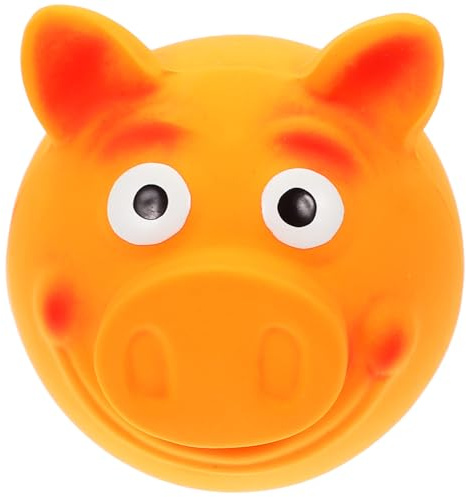VERDANVERSE Kleines Quietschspielzeug Hund Beißfest Cartoon Schweinekopf Zahnungshilfe für Kleine und Mittlere Hunde Sicher und Langlebig
